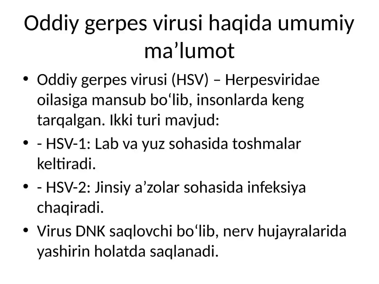 Oddiy Gerpes (Herpes Simplex Virus) 3