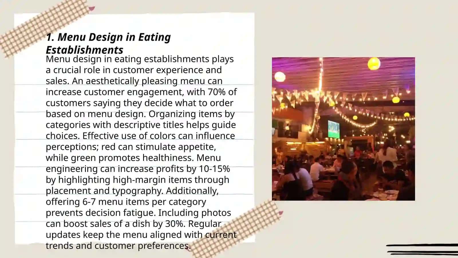 Plan: Menu Design in Eating Establishments 3