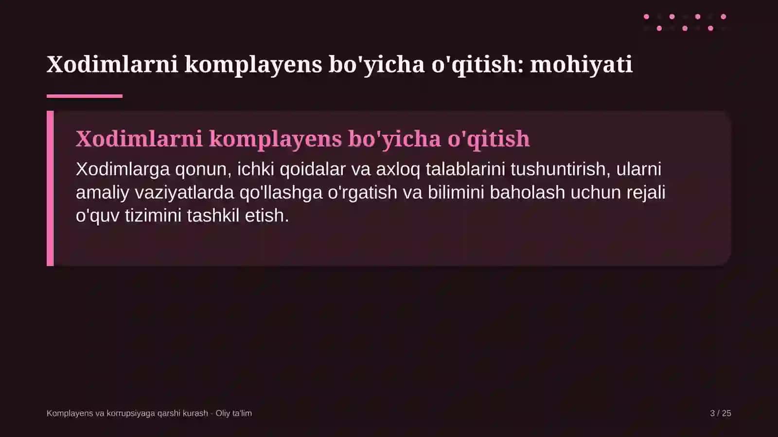 IT-parklarda xodimlarni komplayens bo'yicha o'qitish 3
