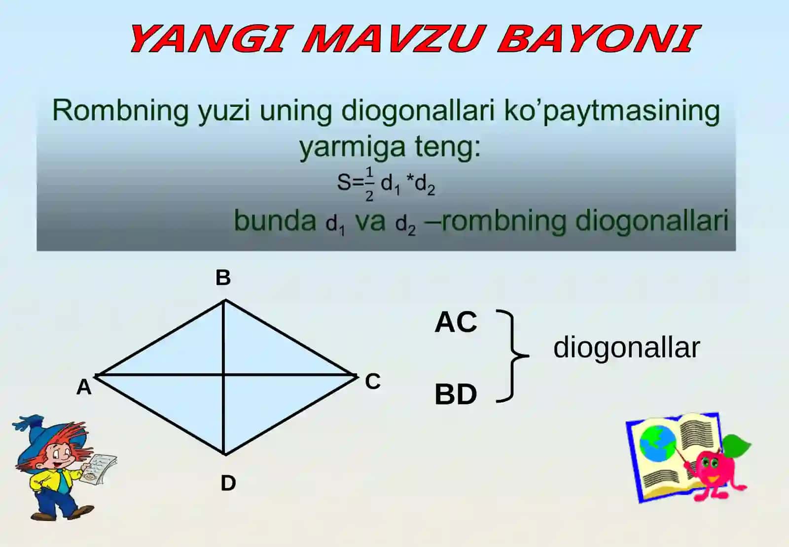 Romb va trapetsiyaning yuzi 3