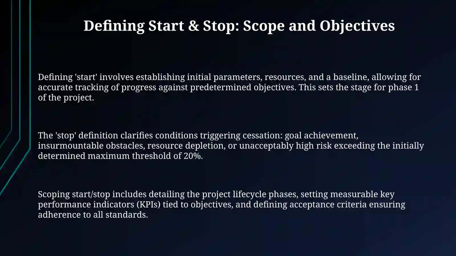 Starting and stopping 3