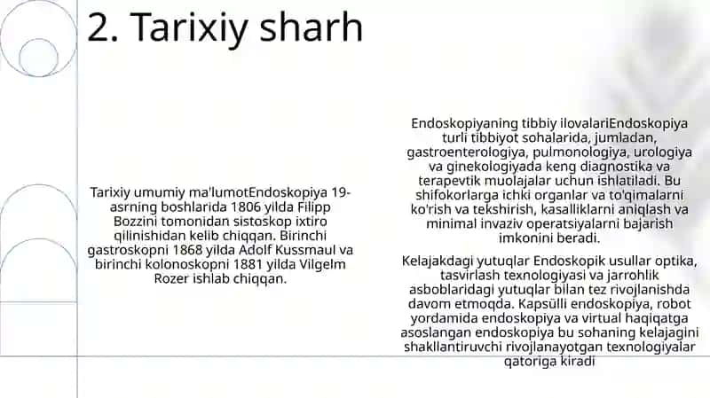 Tibbiyotda Endoskopik Usullarning Qo‘Llanishi 3