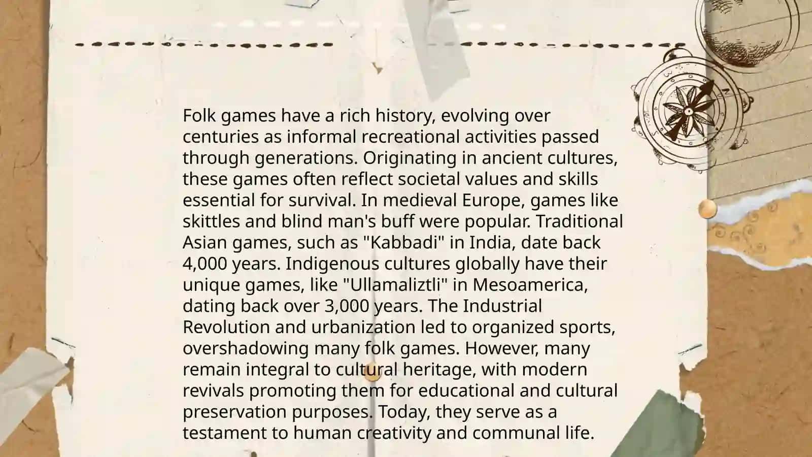 Analysis of folk games 3