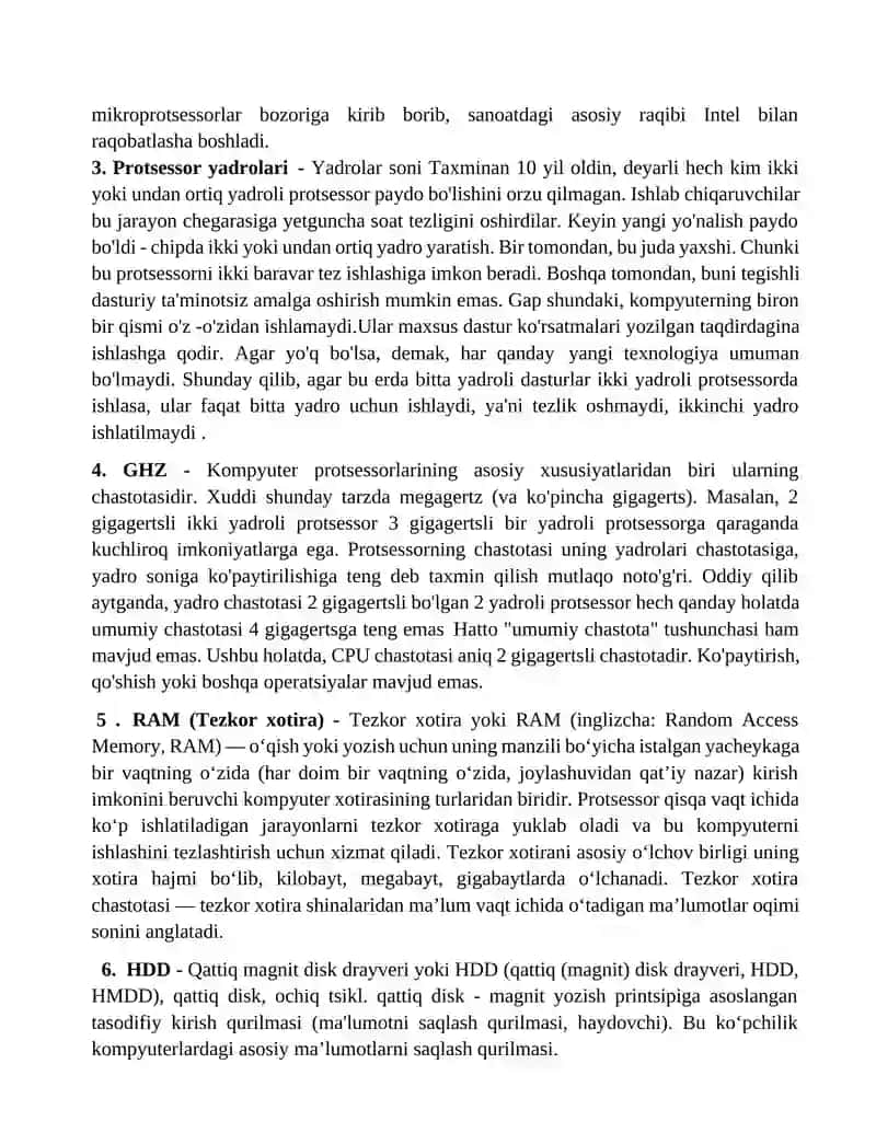 Kompyuter tashkil etishilishi 3