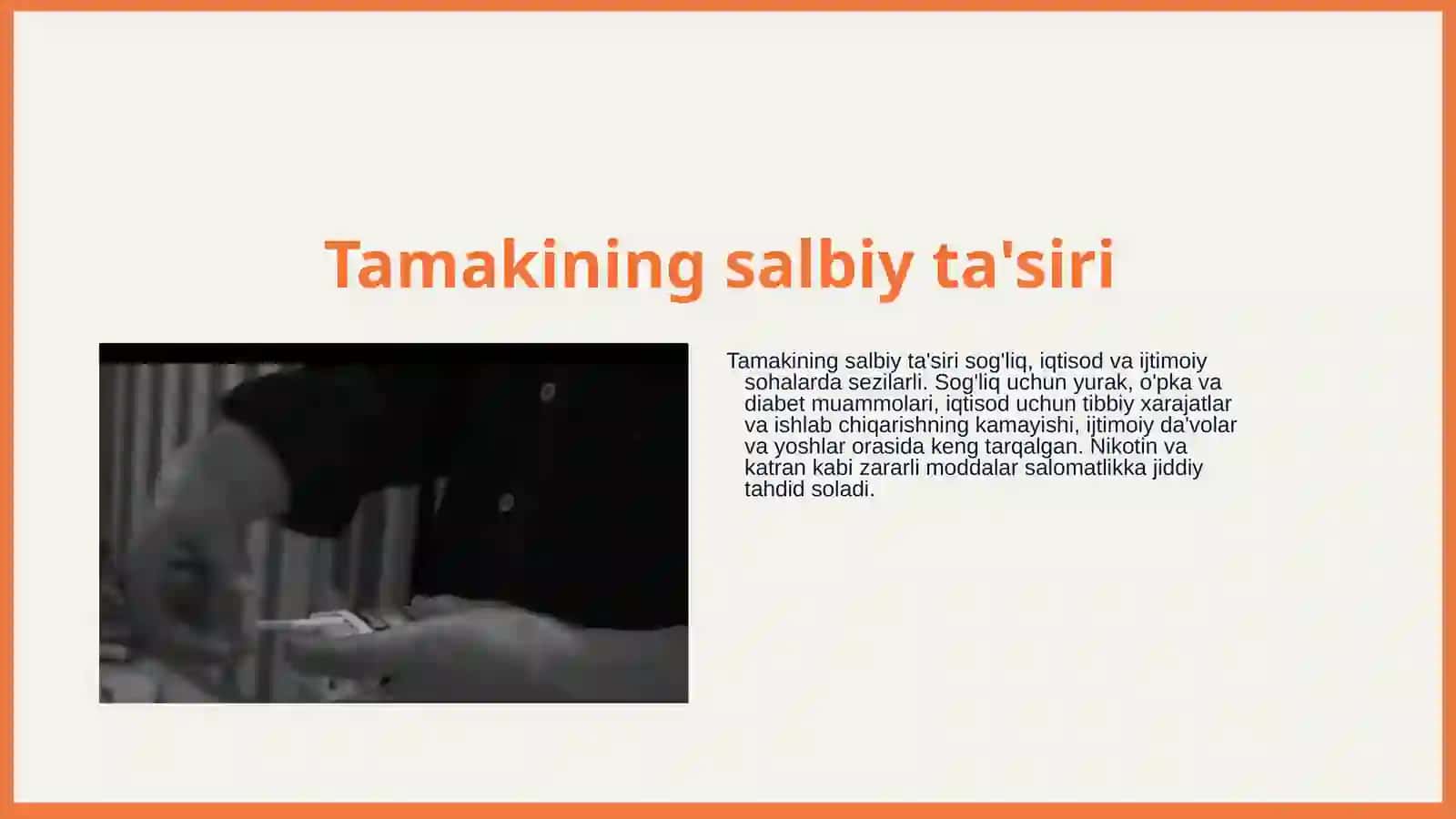 Tamakining salbiy oqibatlari 3