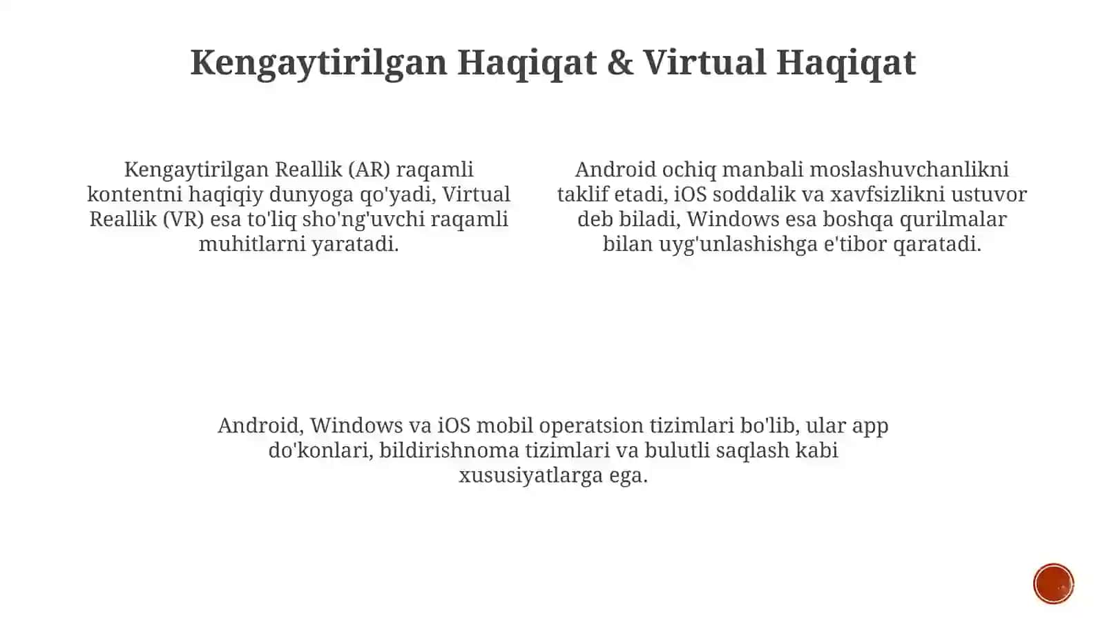 Android, iOS va Windows Telefon O'rinbosari 3