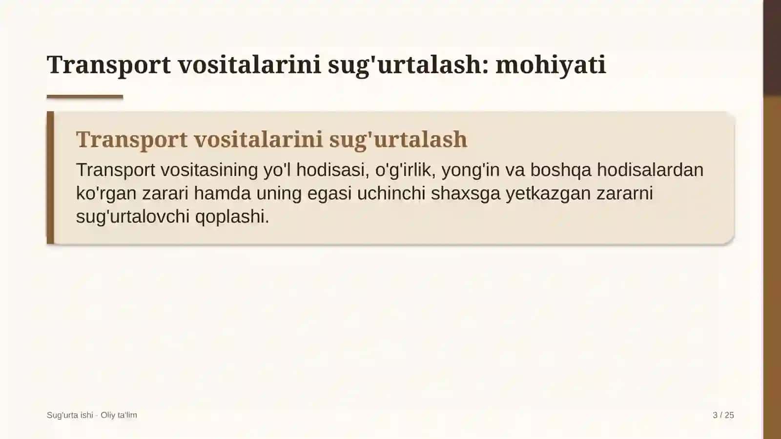 Savdo uylarida transport vositalarini sug'urtalash 3