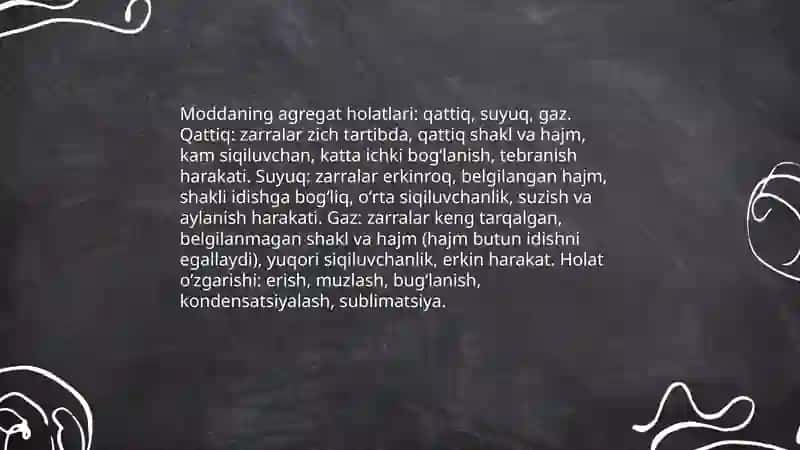 Moddaning agregat holati 3