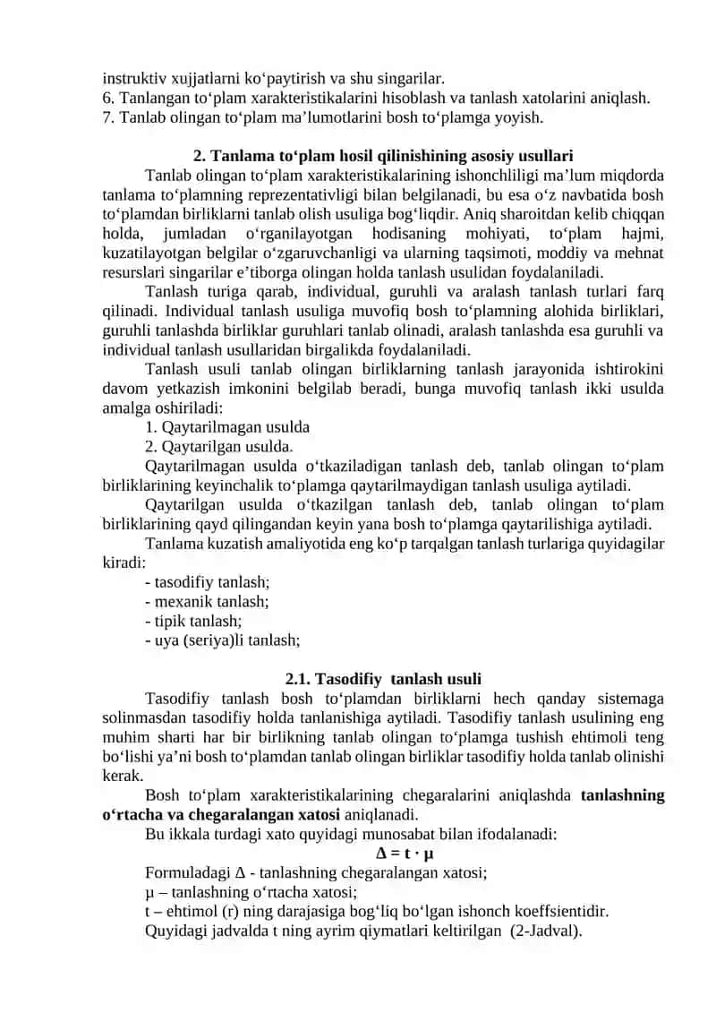 Tanlama kuzatish usuli 3