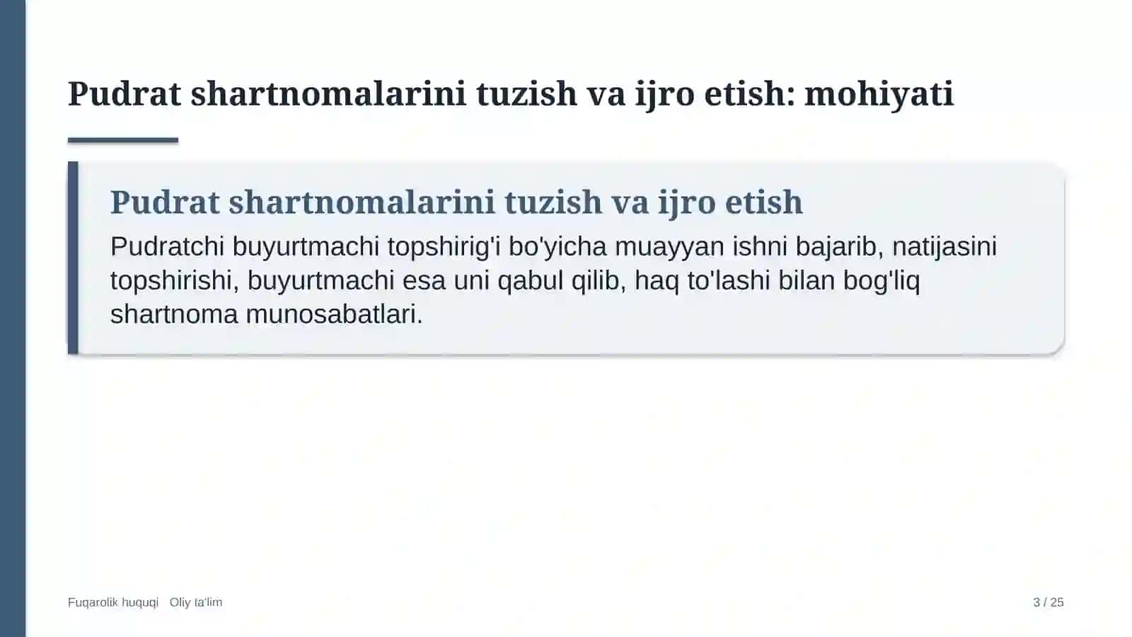 developerlik kompaniyalarida pudrat shartnomalarini tuzish va ijro etish 3092 3