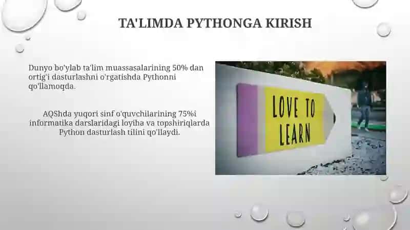 python dasturlash tilining ta'limda qo'llanilishi 3