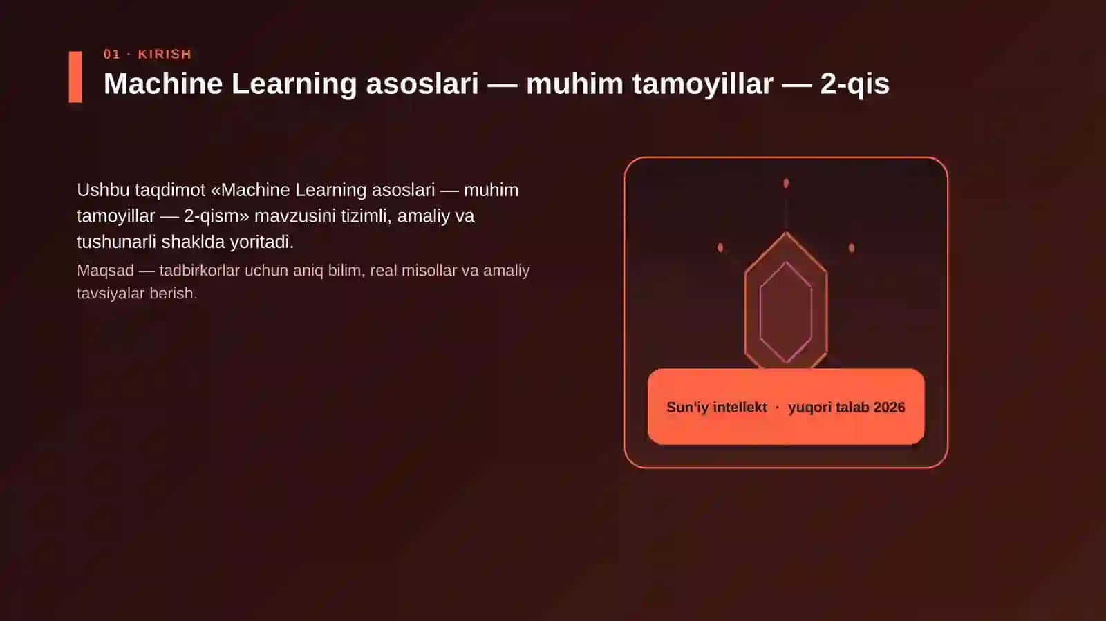 Machine Learning asoslari — muhim tamoyillar — 2-qism 3