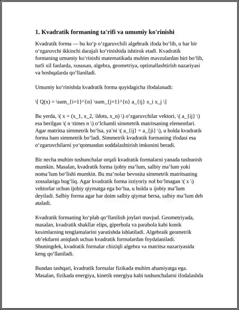 KVADRATIK FORMALAR 3