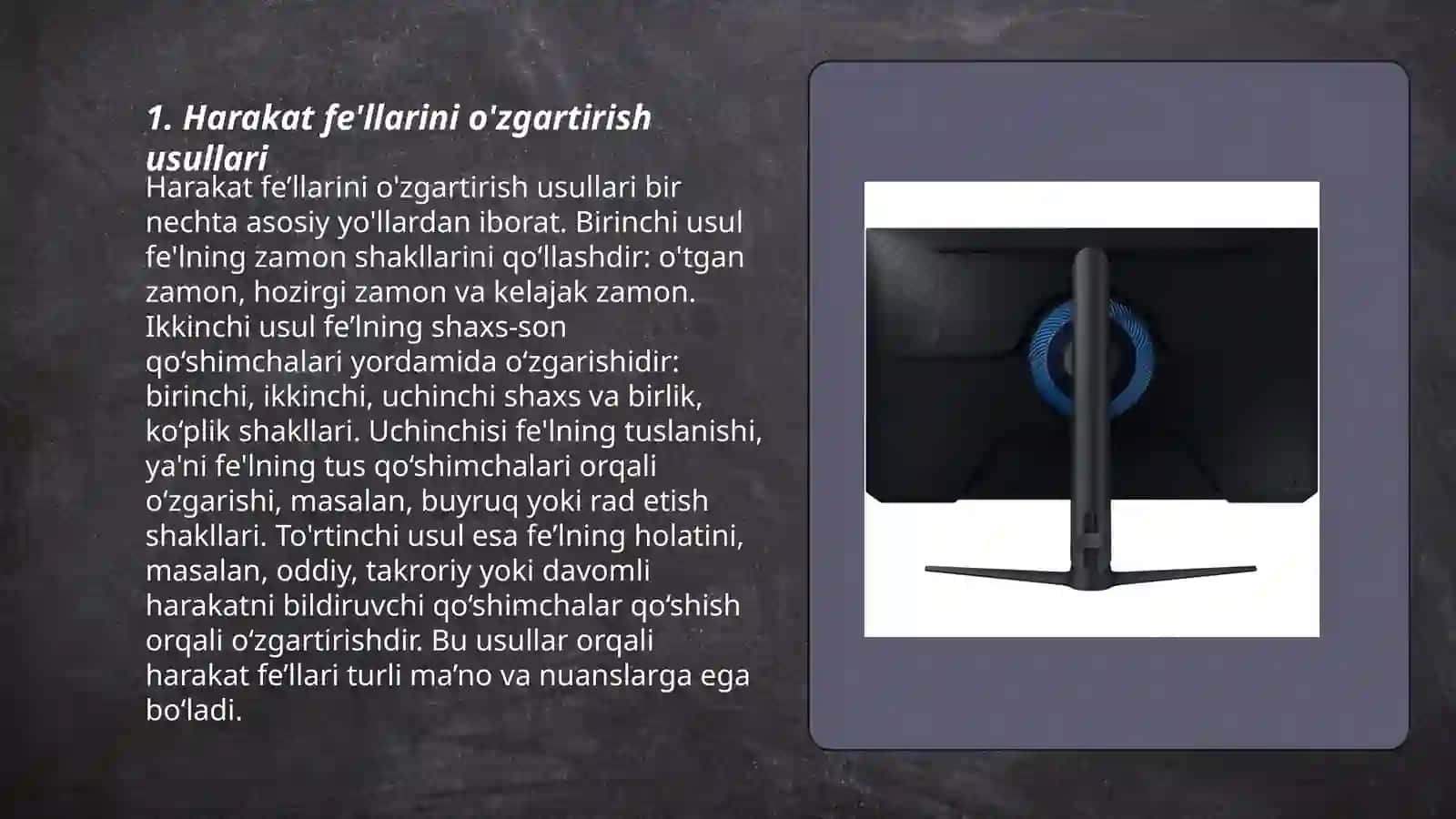 Harakat fe'llarini o'zgartirish usullari 3