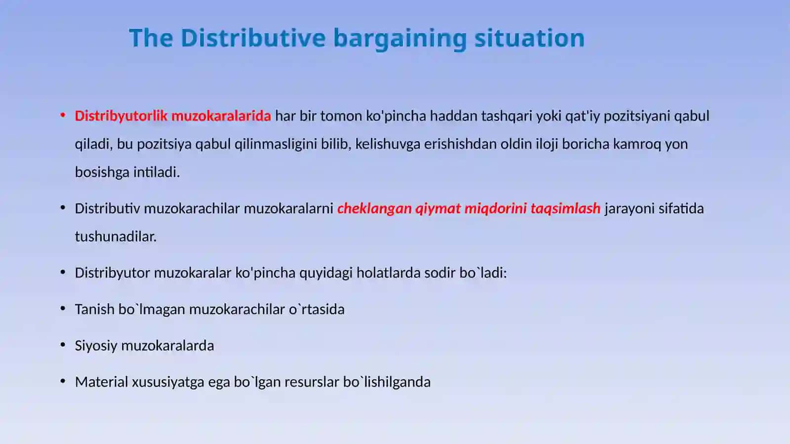 Distributive bargaining 3