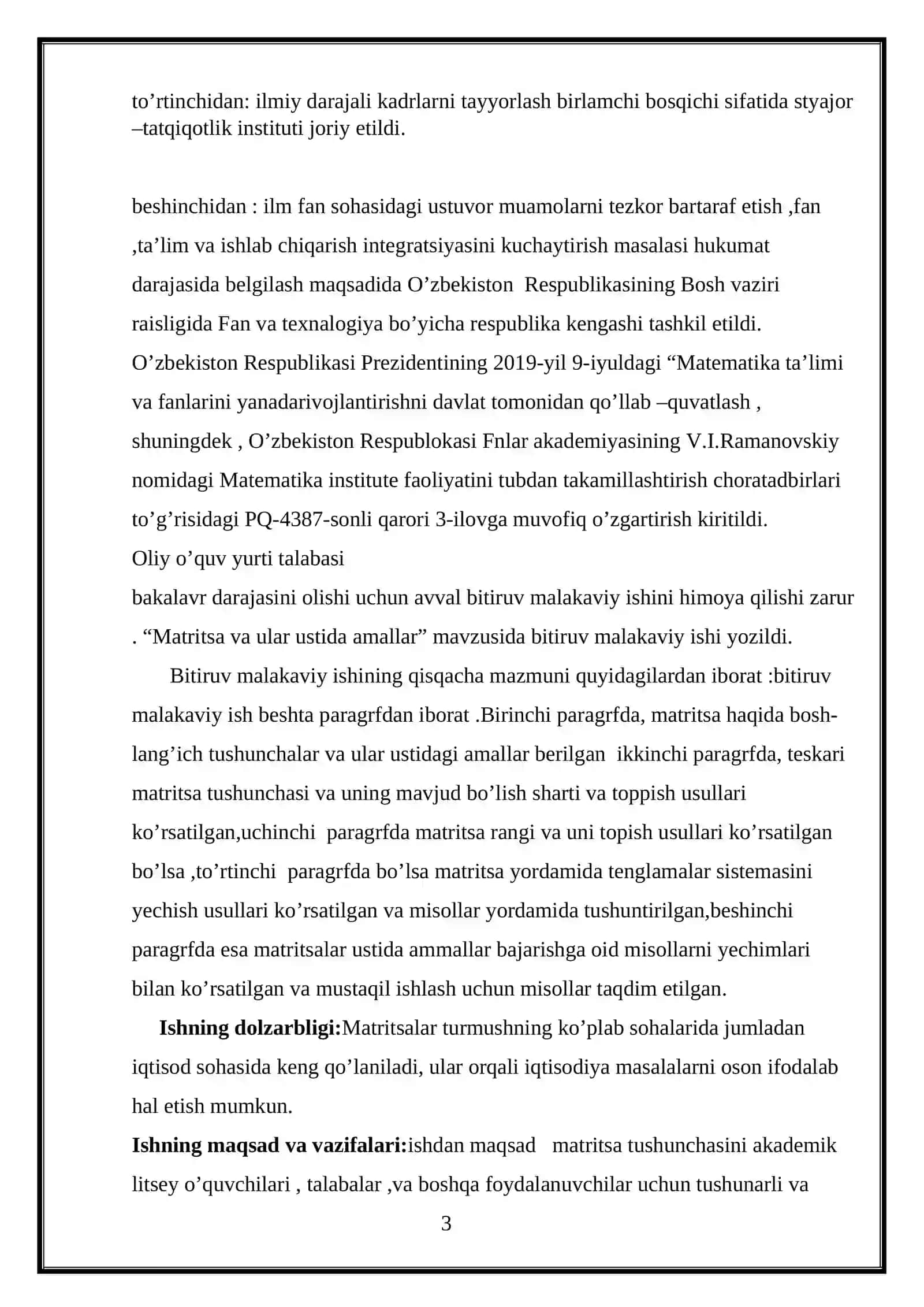 Matritsalar va ular ustida amallar 3