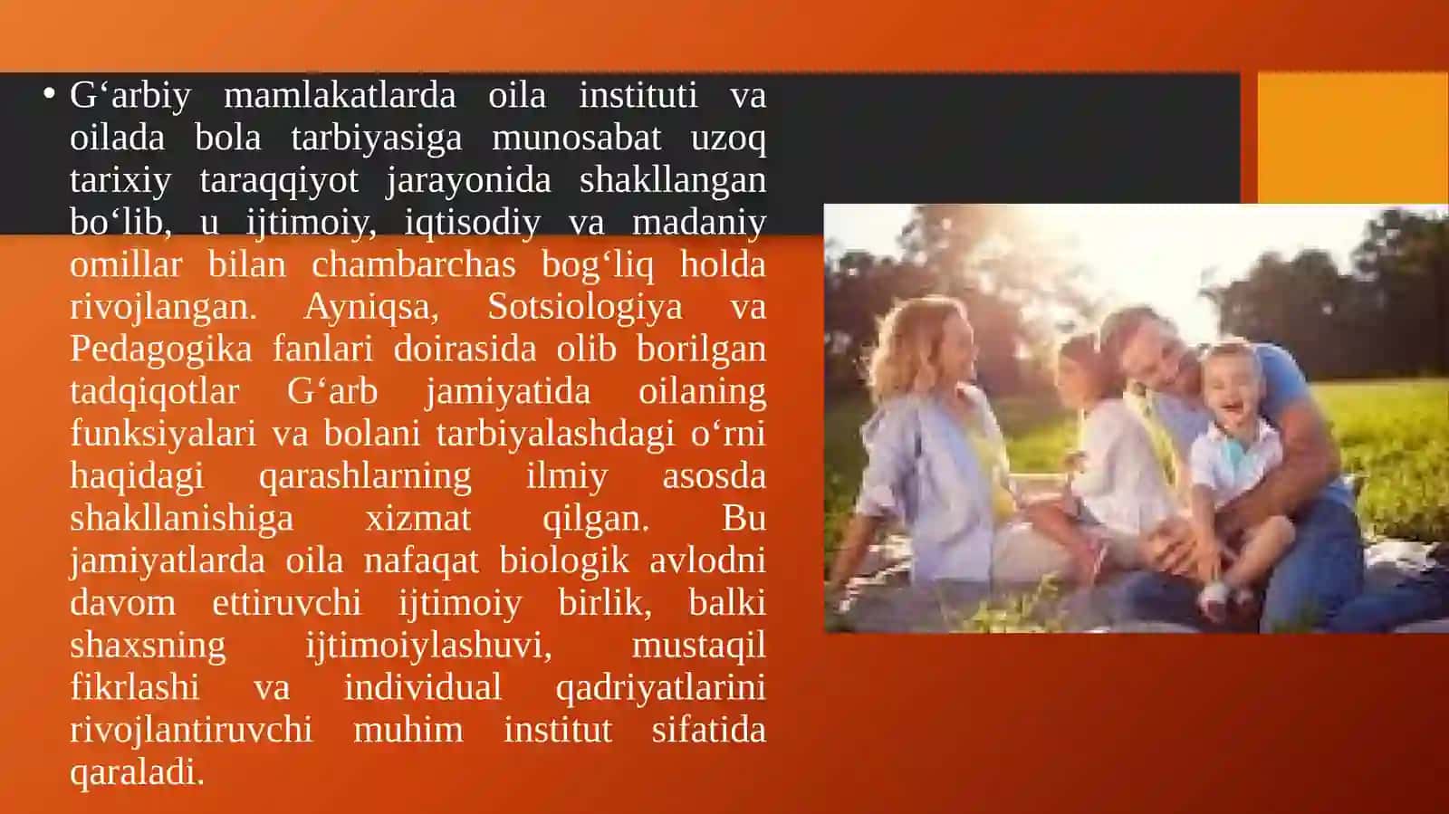 G‘arbiy mamlakatlarda oila va oilada bola tarbiyasiga munosabat 3