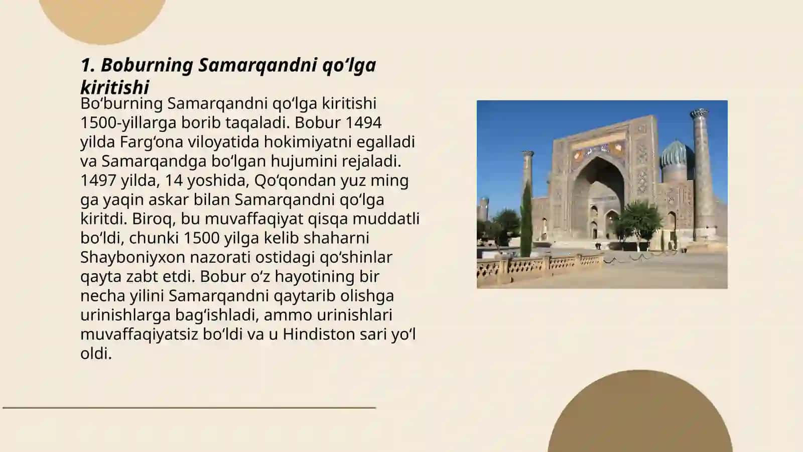 Boburning Samarqandni qo‘lga kiritishi 3