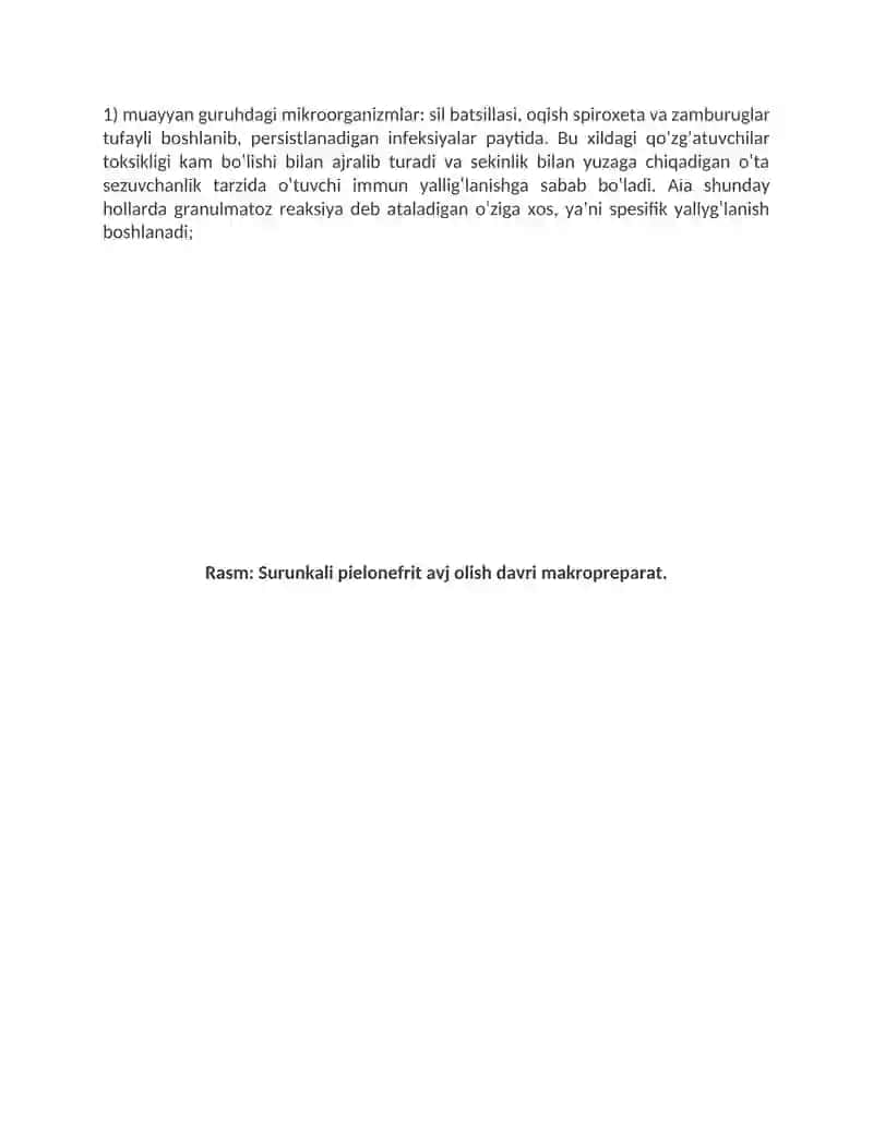 Surunkali yallig‘lanish.  Yallig‘lanishni tizimli tasirlari. Xujayra reparatsiyasi. 3