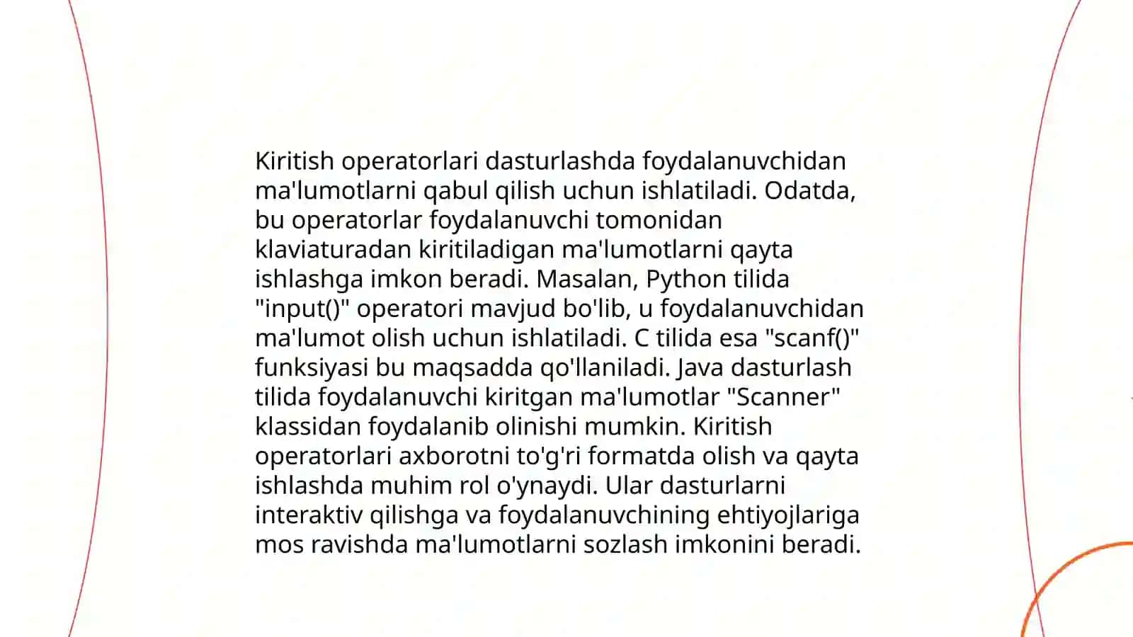 Python dasturlash tilida kiritish va chiqarish operatorlari 3