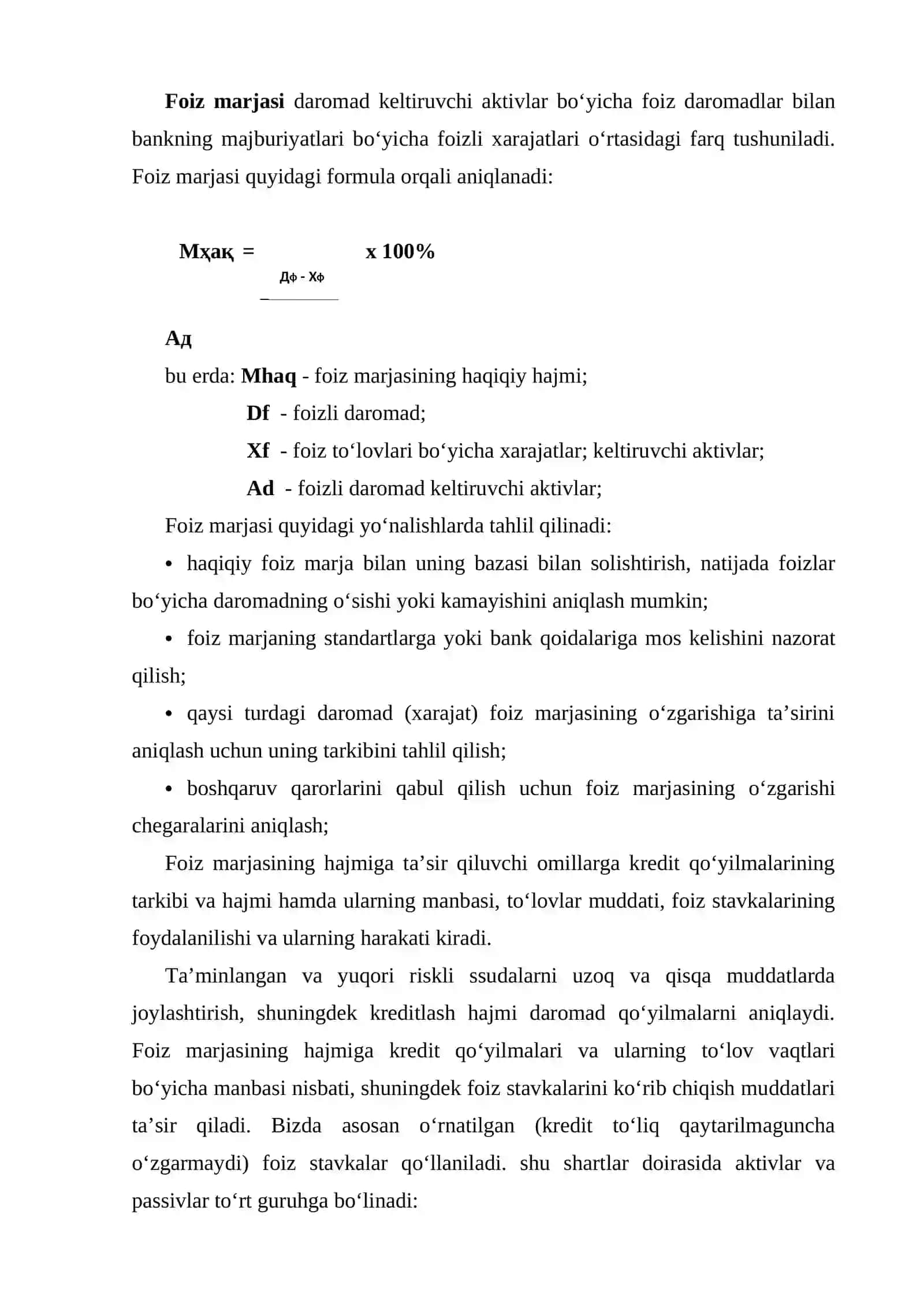Foiz riski va uni boshqarish usullari 3