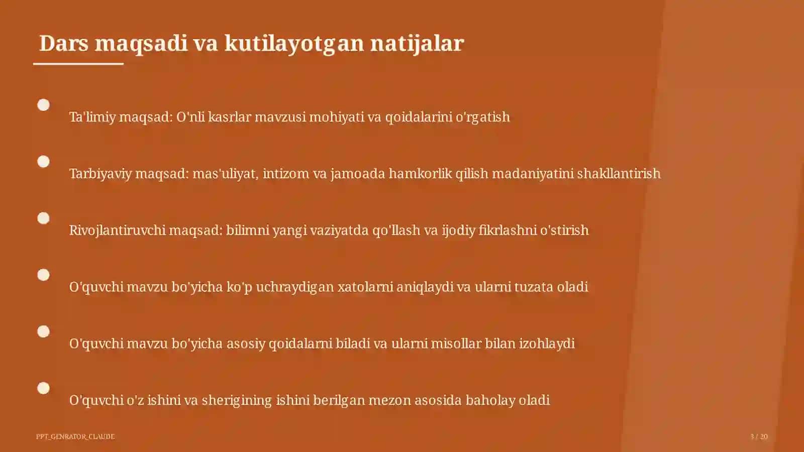 O'nli kasrlar (5-sinf) 3