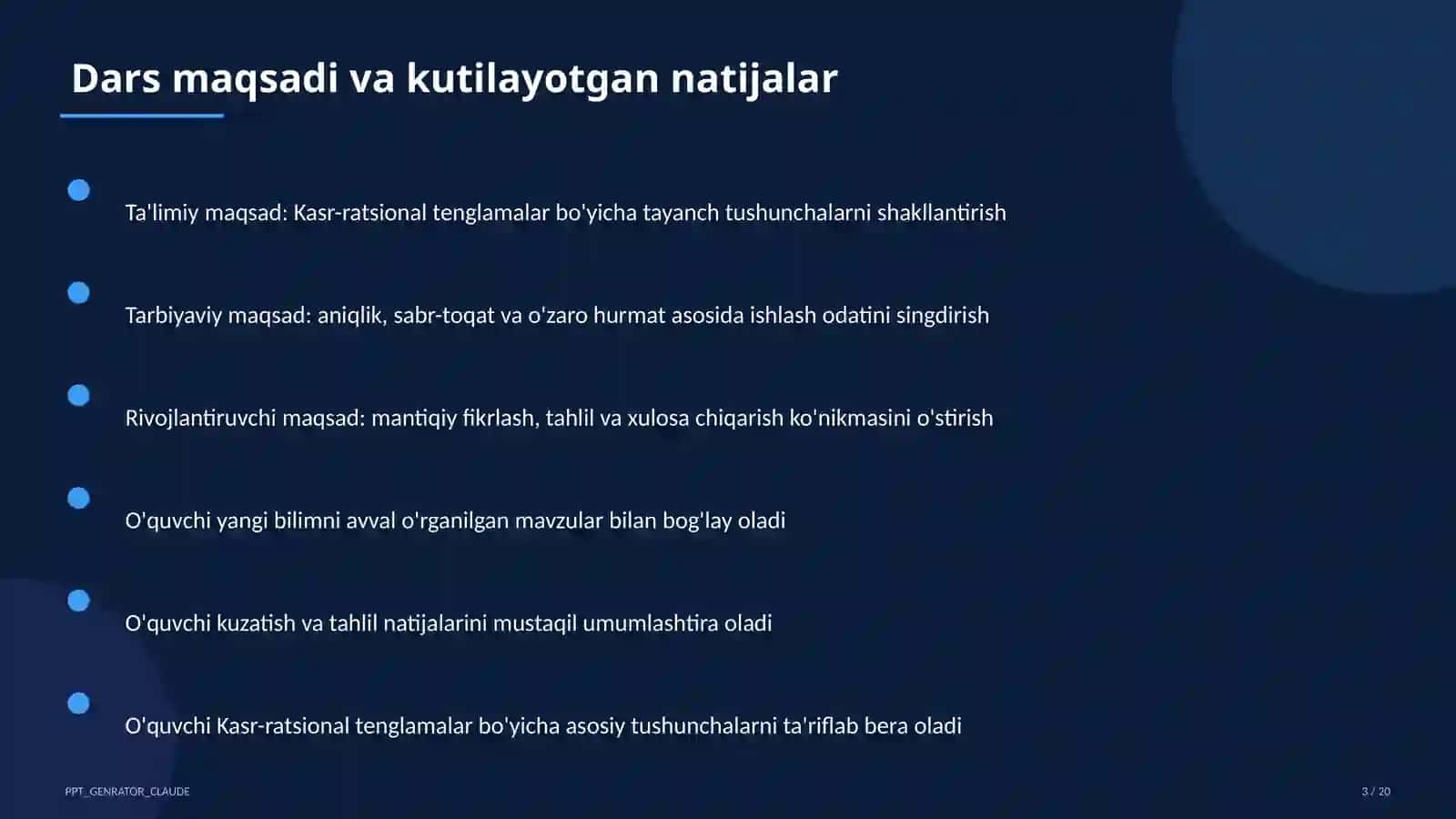 Kasr-ratsional tenglamalar (8-sinf) 3
