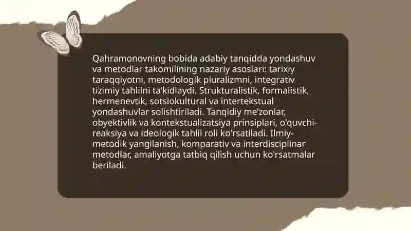 Adabiy tanqid: yangilanish jarayonlari 3