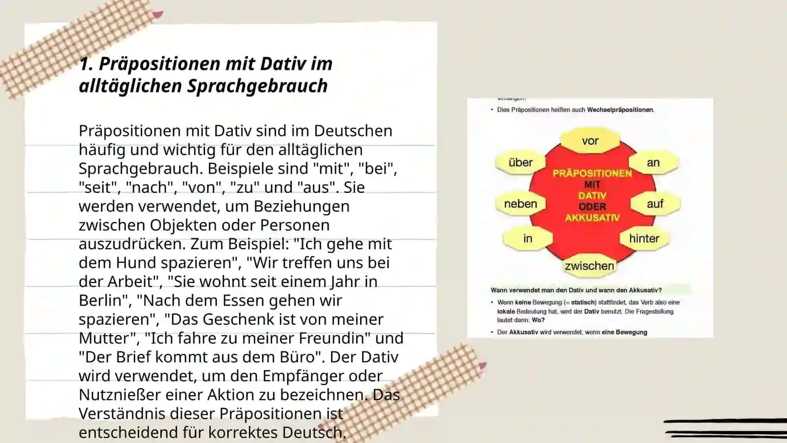Präpositionen mit Dativ im alltäglichen Sprachgebrauch 3