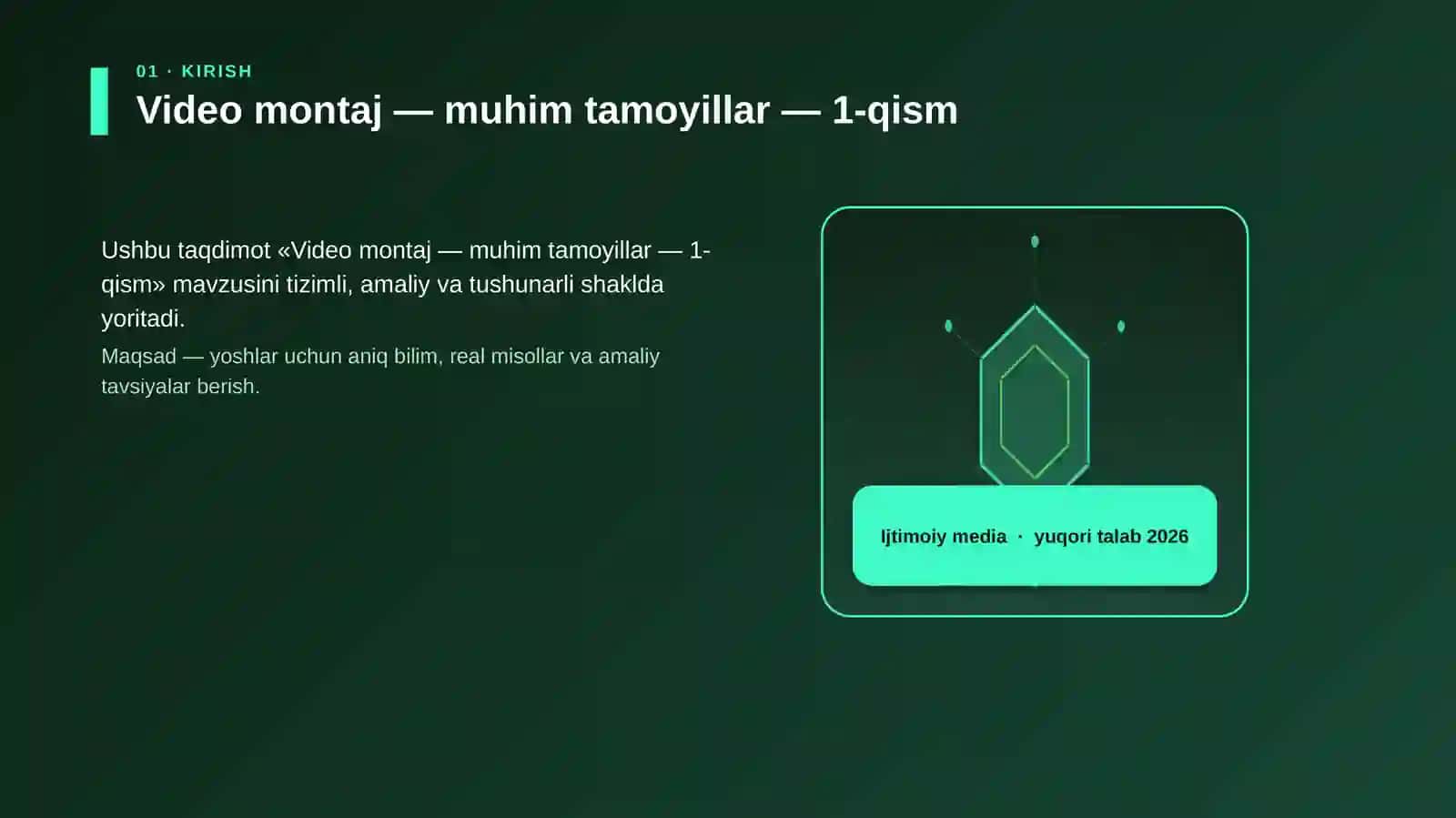 Video montaj — muhim tamoyillar — 1-qism 3