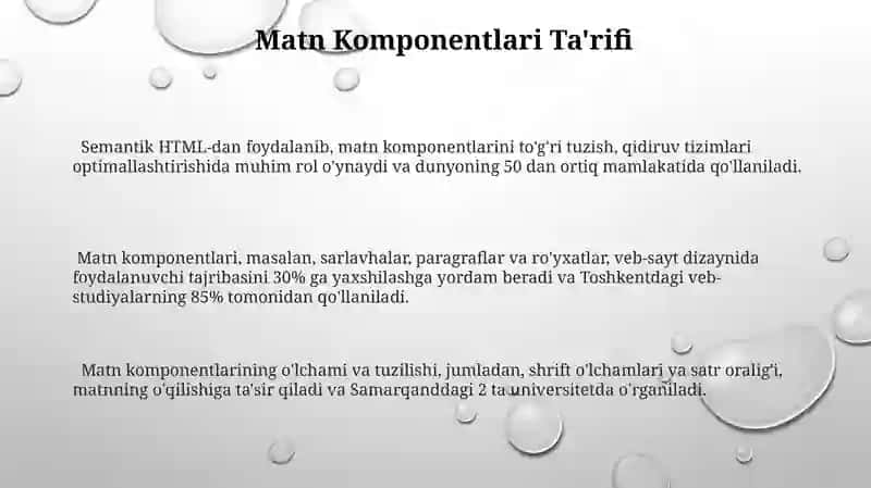 Matn komponentlari 3