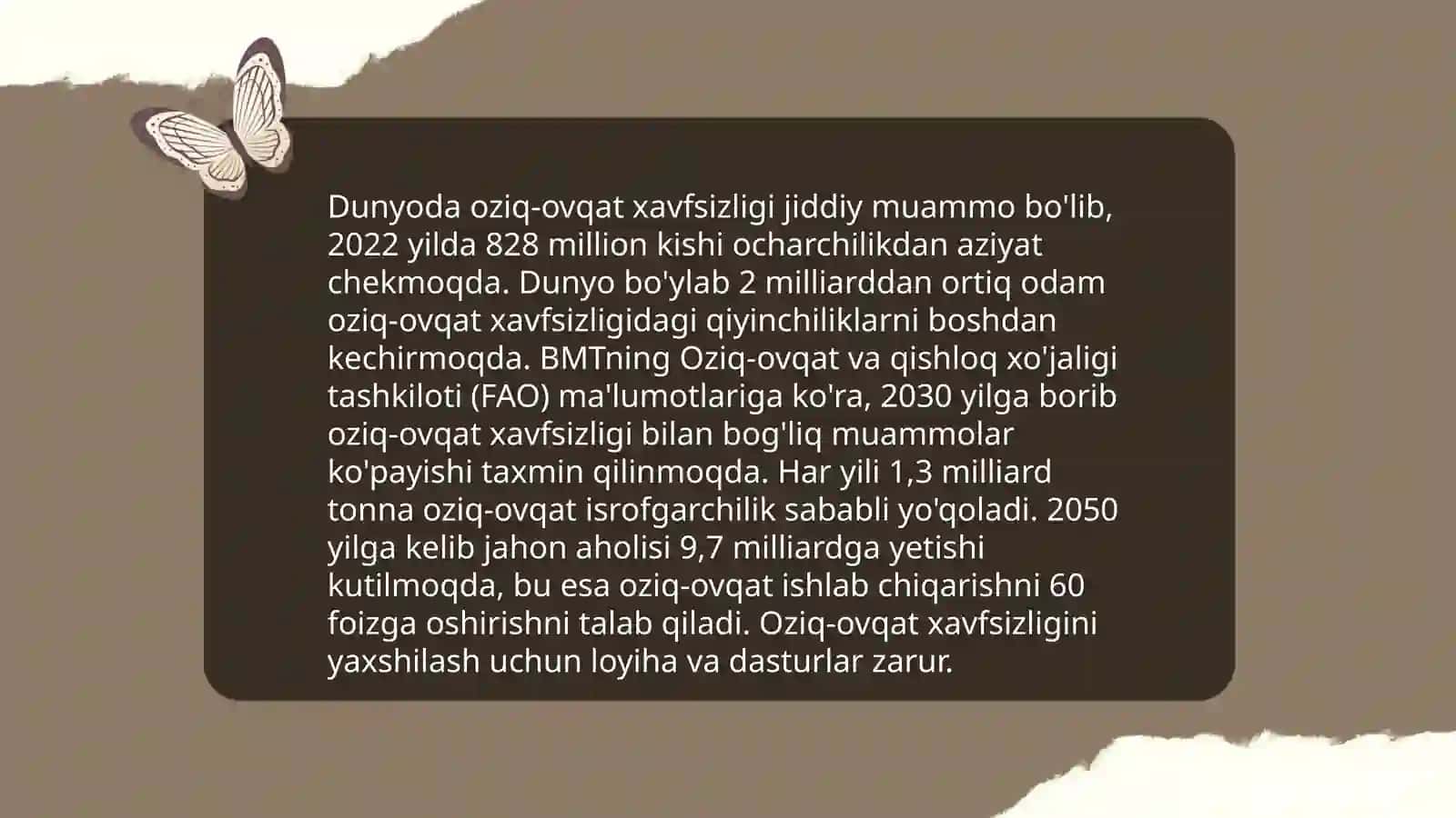 Dunyoda oziq-ovqat xavfsizligi 3