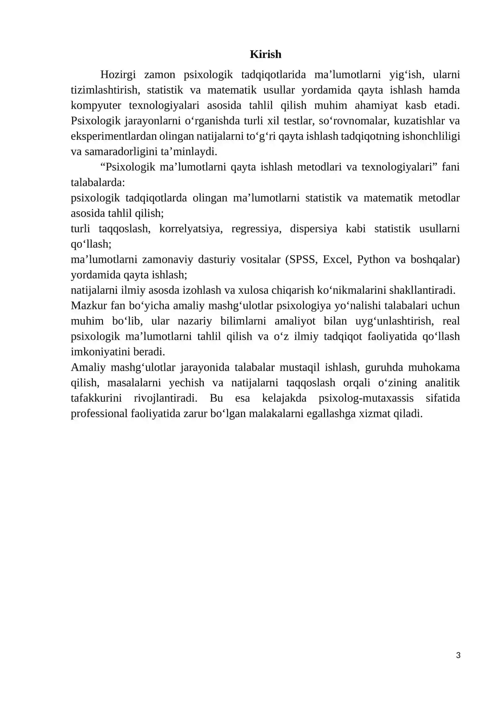 Amaliy mashg`ulot ishlanma 3