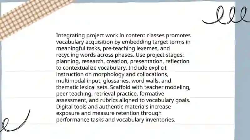 Project work: A means to promote language and content 3