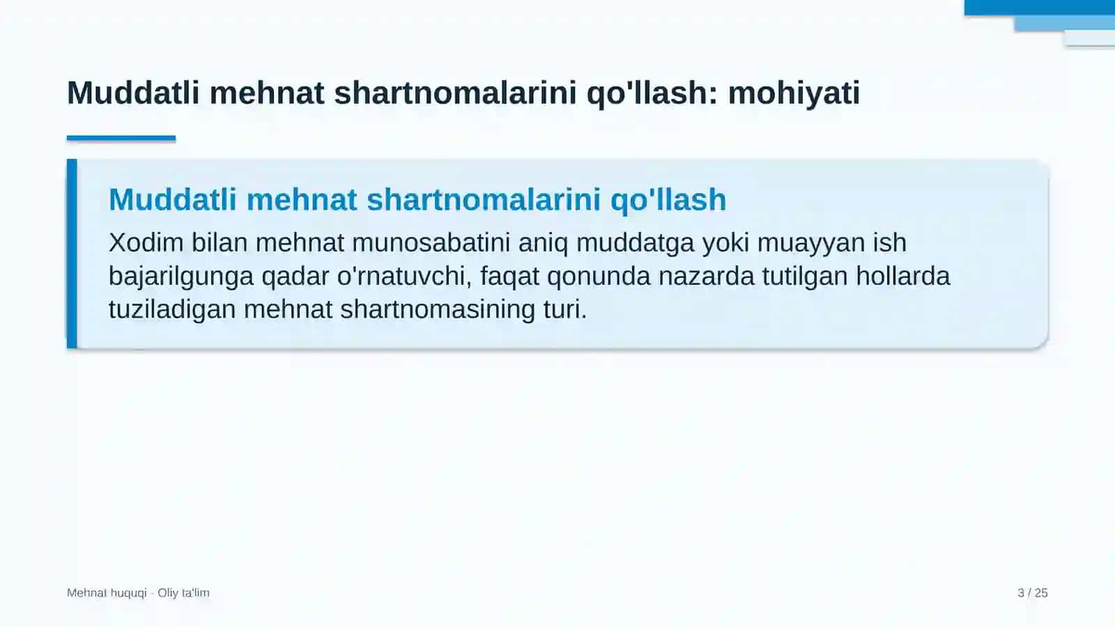 Veterinariya xizmatida muddatli mehnat shartnomalarini qo'llash 3