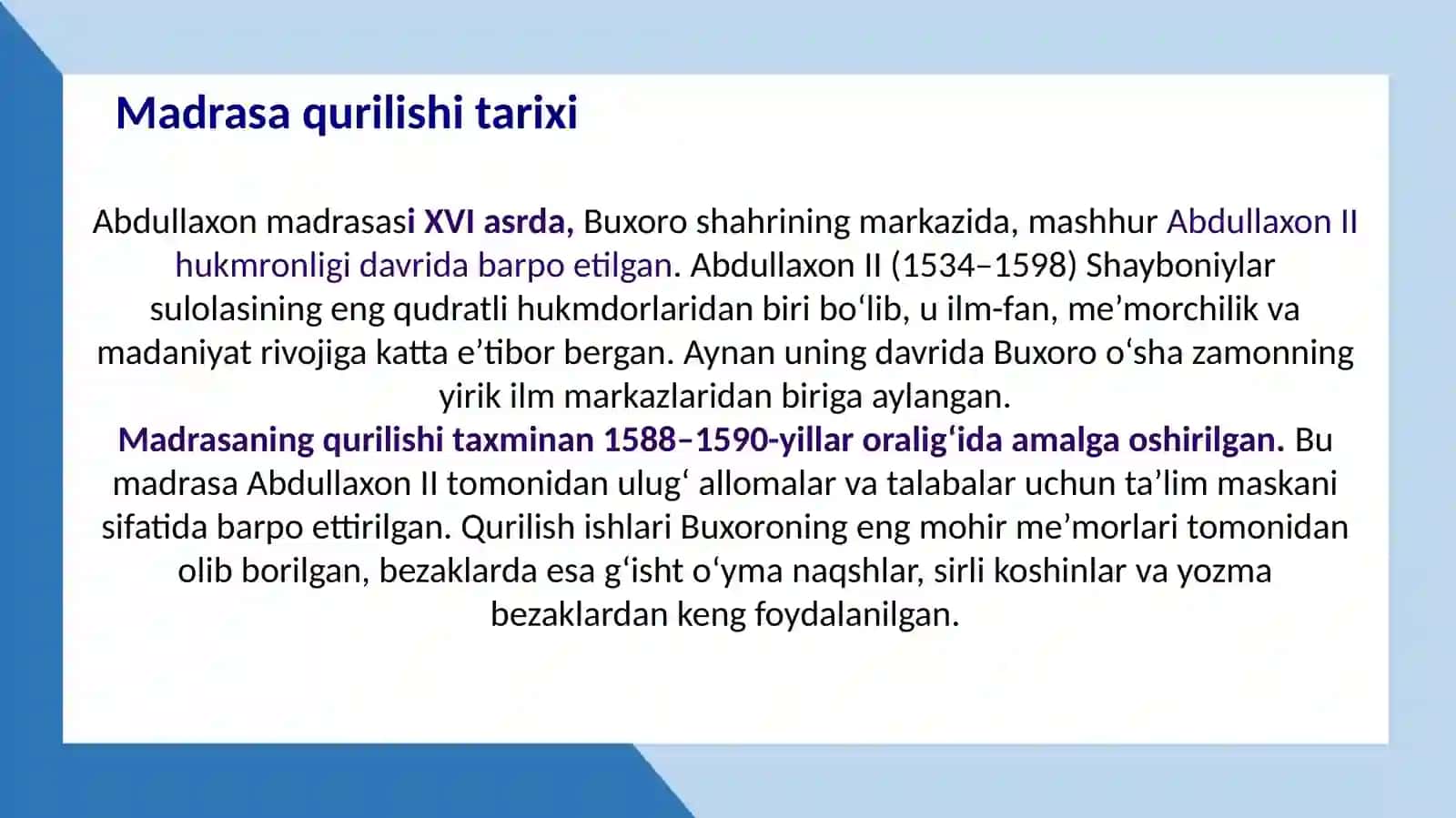 Abdullaxon Madrasasi 3