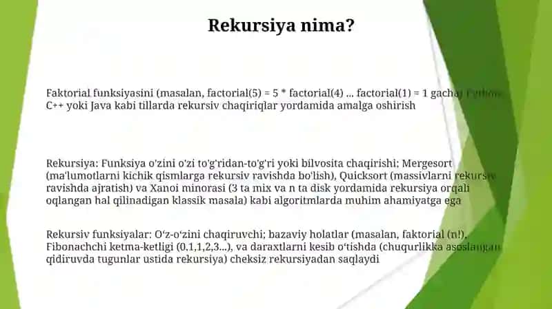 Rekursiv funksiyalar 3