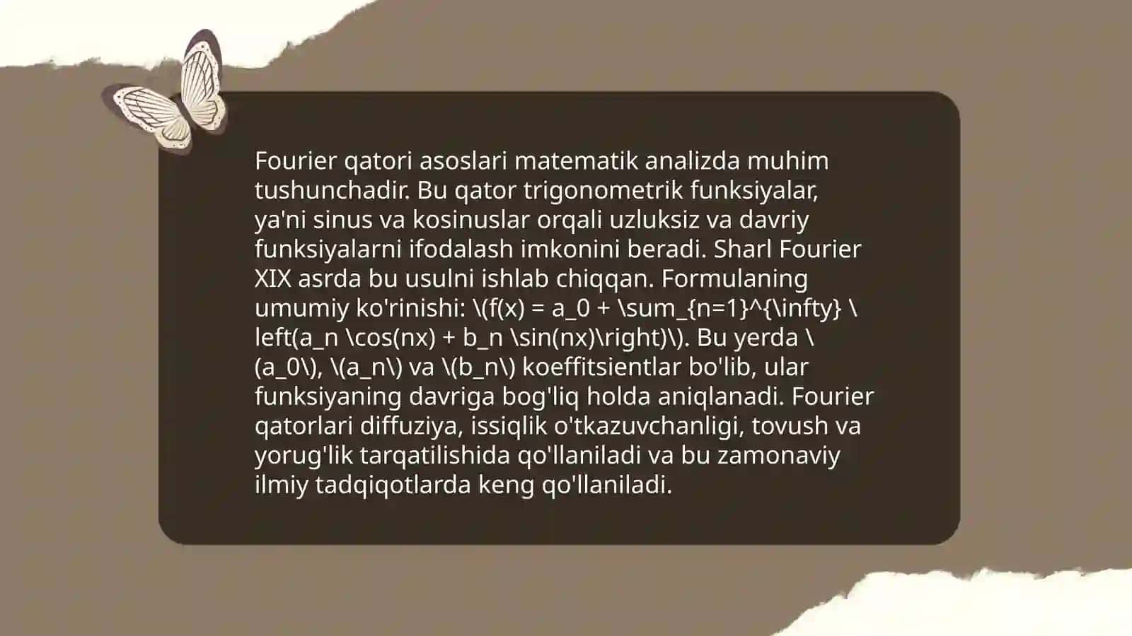 Furye qatori va uning tadbiqlari 3