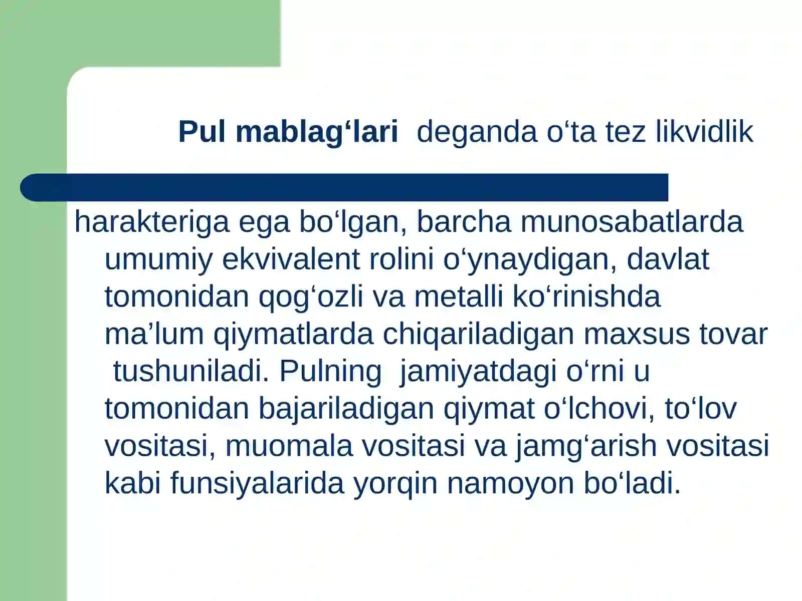 Pul mablag‘lari hisobi. 3