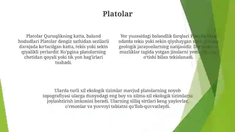 Yer Yuzasining Asosiy Relyef Shakllari 3