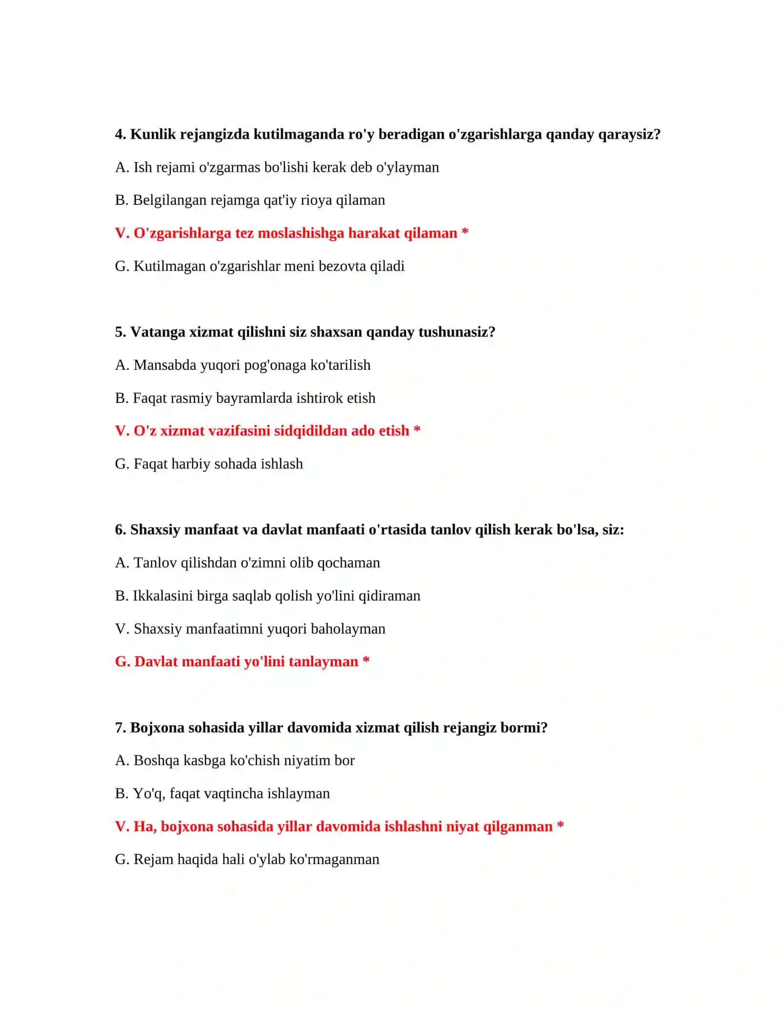 Bojxona ishiga kirish uchun test savol javoblar 3