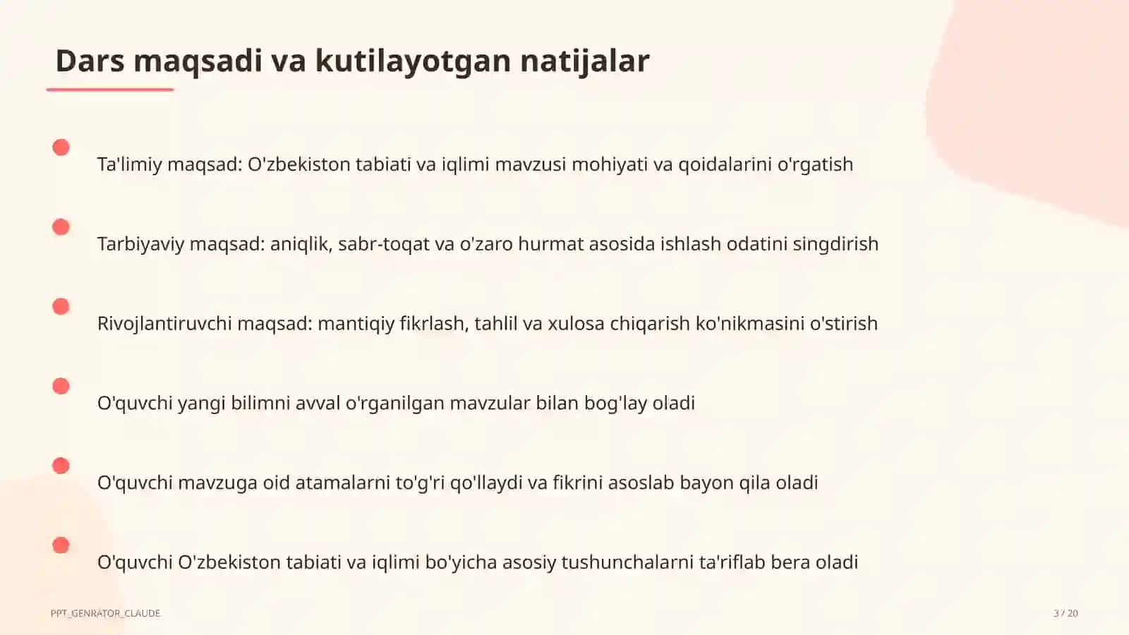 O'zbekiston tabiati va iqlimi (4-sinf) 3