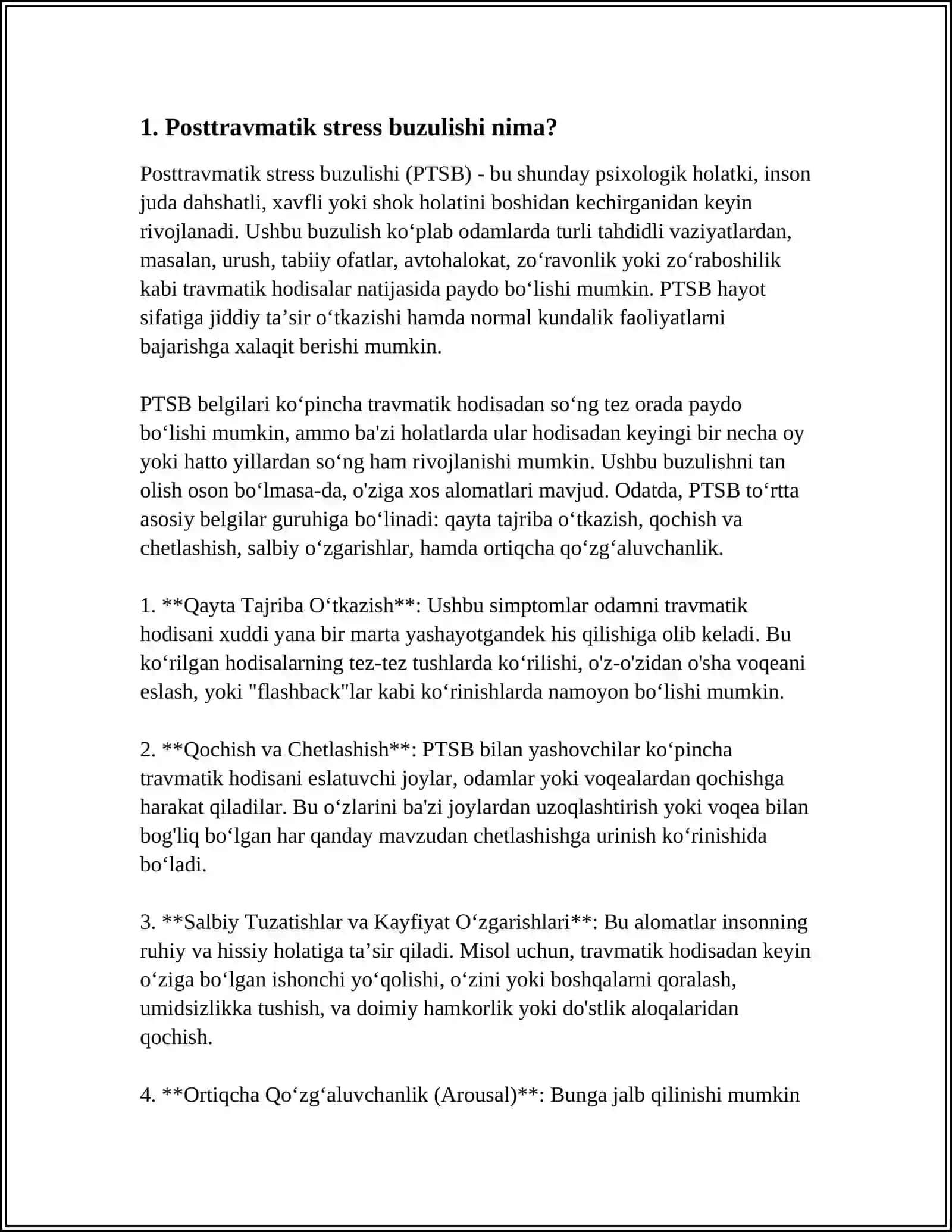 POSTRAVMATIK STREES BUZILISHI 3