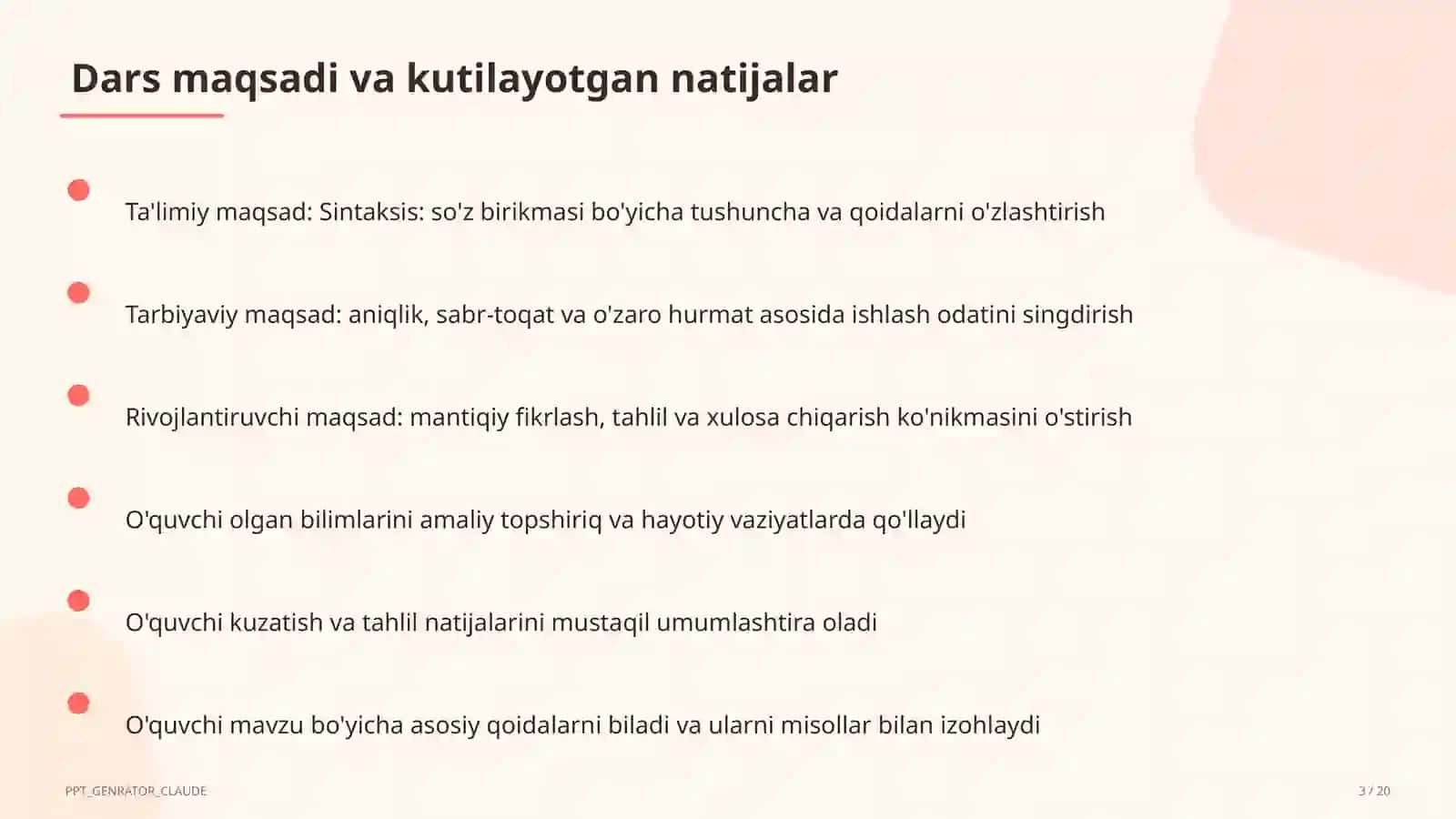 Sintaksis: so'z birikmasi (8-sinf) 3