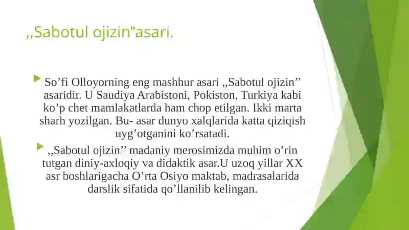 So’fi Olloyor va "Sabot-ul ojizin” asari 3