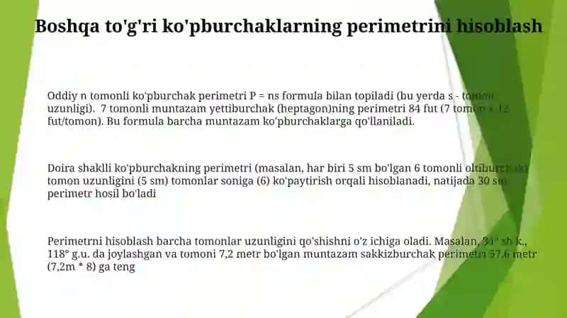 Muntazam shaklning perimetri 3