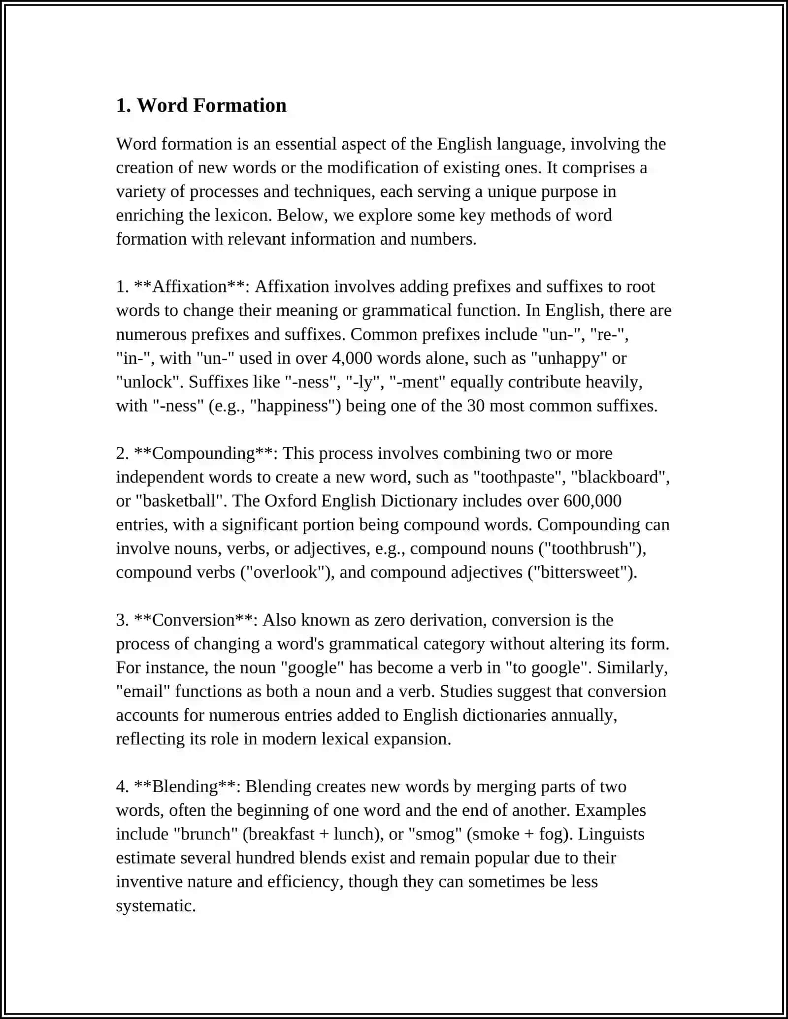 WORD INFORMATION 3