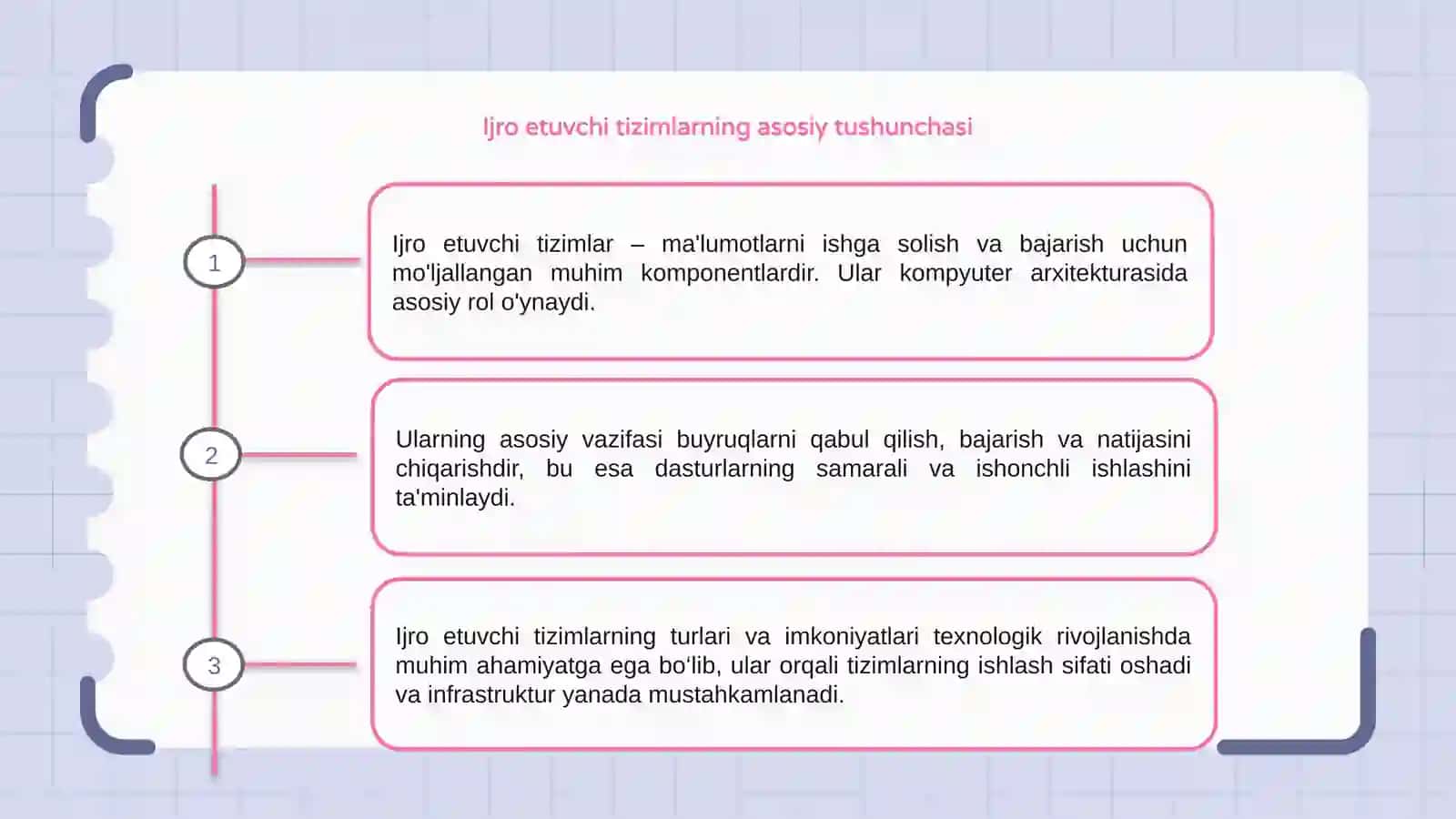 Ijro etuvchi tizimlar 3