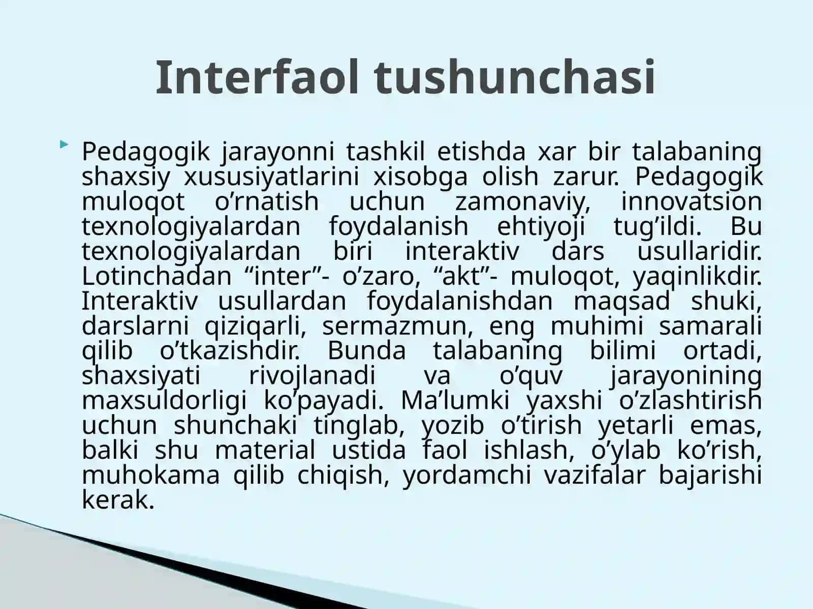 O'QITISHDA INTERFAOL METODLAR 3