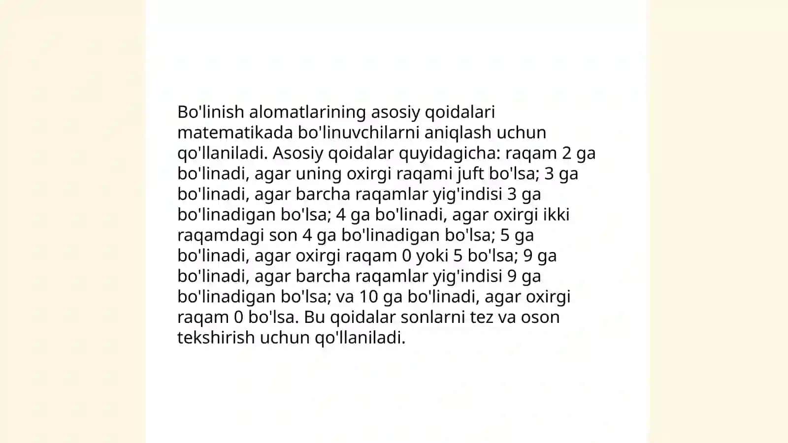 Bo'linish alomatlari 3